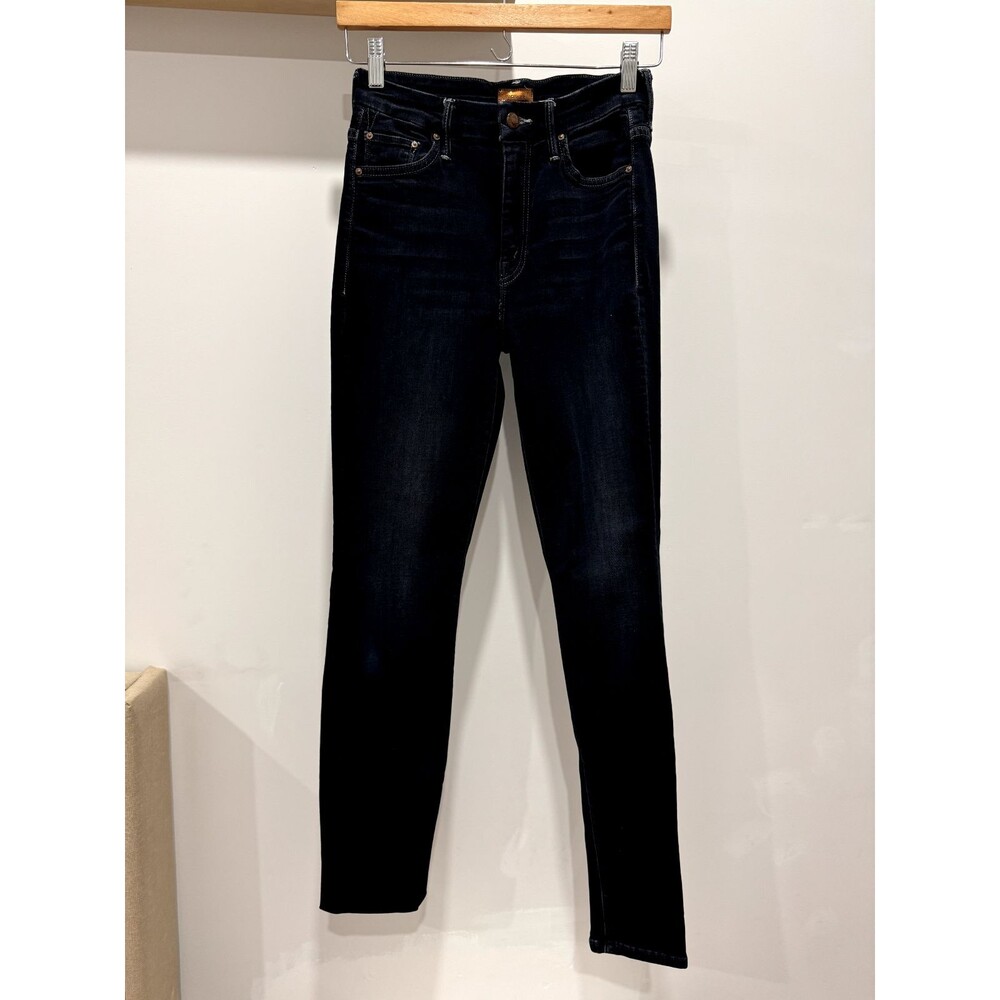 MOTHER Denim High Waisted Looker Jeans Coffee Tea or Me Dark Wash Size 25 Black